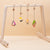 Centru de activitati pentru bebelusi Baby Gym, cu 4 jucarii colorate corpuri geometrice, lemn, Mobbli - Manute Creative