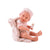 Papusa bebe realist Carla cu sac de dormit pufos, corp anatomic corect, roz pal, Antonio Juan