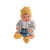 Papusa baietel Pipo brunet, cu haine galben-bleumarin-gri, 40 cm, 3 ani, Antonio Juan