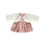 Rochita roz si cardigan tricotat alb, pentru papusi 30-35cm, byAstrup - Manute Creative
