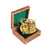 Ceas solar Ecobra Nostalgic realizat manual cu design antic din alama, in cutie eleganta de lemn