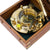 Ceas solar Ecobra Nostalgic realizat manual cu design antic din alama, in cutie eleganta de lemn