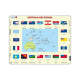 Puzzle maxi Australia si Oceania cu steaguri (limba engleza), orientare tip vedere, 70 de piese, Larsen