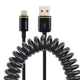 Cablu de date spiralat Leitz Complete Lightning USB 1 m negru