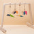Centru de activitati pentru bebelusi Baby Gym, cu 4 jucarii colorate animale, lemn, Mobbli - Manute Creative