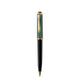 Creion mecanic Souveran D300 Pelikan, 0.7 mm, accesorii placate cu aur, corp negru-verde