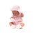 Papusa bebe realist Toqui-fetita cu paturica, corp anatomic corect, alb-roz, corp realist anatomic, Antonio Juan