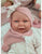 Papusa bebe realist Carla Reborn cu salteluta de schimbat, cu articulatii, roz, Antonio Juan - Manute Creative