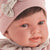 Papusa fetita Pipa bruneta cu buline, roz pal-gri, Antonio Juan